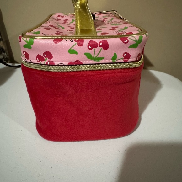 Juicy Couture Cherry Print Pink and Red Cosmetic Bag - Picture 3 of 5